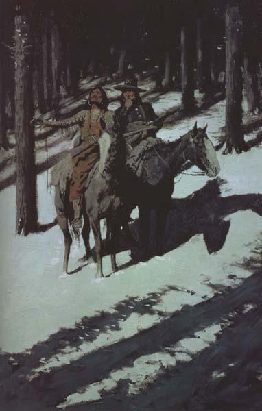 Frederic Remington Indian Scouts in the Moonlight (mk43) oil painting image